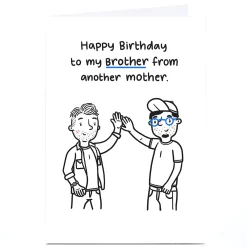 Card Factory Personalised Blue Kiwi Birthday Card - Brother From Another Mother