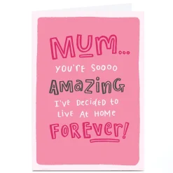New Personalised Blue Kiwi Card - Live At Home Forever Funny|Birthday