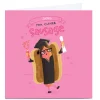 Card Factory Personalised Blue Kiwi Card - You Clever Sausage, Pink
