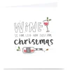 Card Factory Personalised Blue Kiwi Christmas Card - Wine Is For Life
