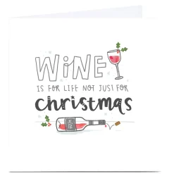 Card Factory Personalised Blue Kiwi Christmas Card - Wine Is For Life