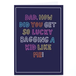 Card Factory Personalised Blue Kiwi Father's Day Card - Bagging A Kid Like Me