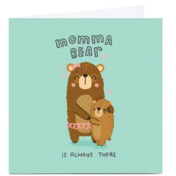 Online Personalised Blue Kiwi Mother's Day Card - Momma Bear Premium Square