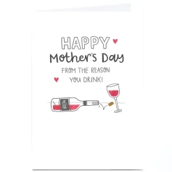 Outlet Personalised Blue Kiwi Mother's Day Card - The Reason You Drink Funny