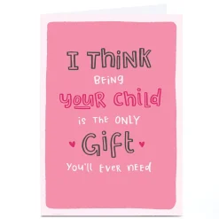 Card Factory Personalised Blue Kiwi Mother's Day Card - Being Your Child