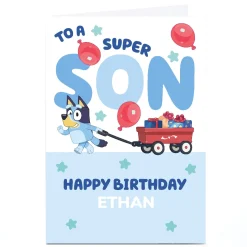 Kids Card Factory Personalised Bluey Birthday Card - Super Son