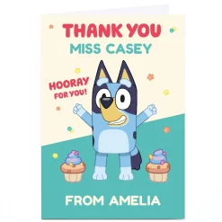 Online Personalised Bluey Card - Thank You Teacher Thank You