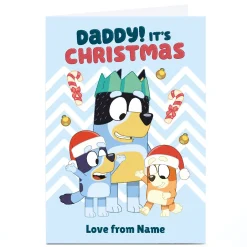 Best Personalised Bluey Christmas Card - Bluey - Daddy It's Christmas Christmas