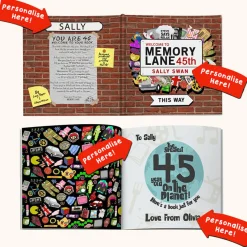 Sale Personalised Book - Memory Lane 45th Birthday Books|Gifts For Him