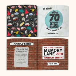 Card Factory Personalised Book - Memory Lane 70th Birthday