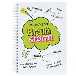Online Personalised Brain Storm Teacher Notebook Personalised Notebooks And Stationery|Notebooks & Stationery