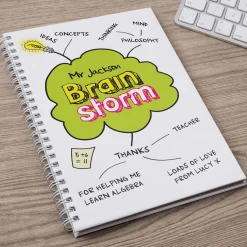 Online Personalised Brain Storm Teacher Notebook Personalised Notebooks And Stationery|Notebooks & Stationery