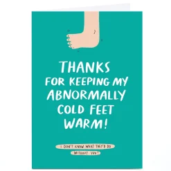 Card Factory Personalised Brainbox Candy Valentine's Day Card - Foot Warmer