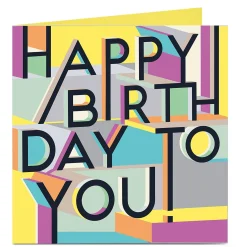 Sale Personalised Bright Ideas Card - Multi-Coloured Happy Birthday To You Kids Premium Square|For Everyone