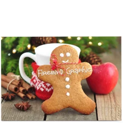 Sale Personalised Business Christmas Card - Gingerbread Man Christmas