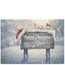 Best Personalised Business Christmas Card - Snowy Sign Christmas