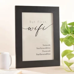 Card Factory Personalised But First, Wifi Framed Print