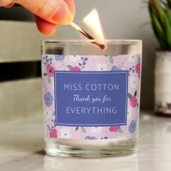 New Personalised Candle In Floral Jar Scented Candles|Gifts For Her