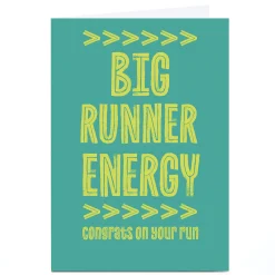 Personalised Card - Big Runner Energy Trending|Congratulations