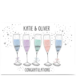 Sale Personalised Card - Confetti & Champagne Flutes Wedding|Engagement