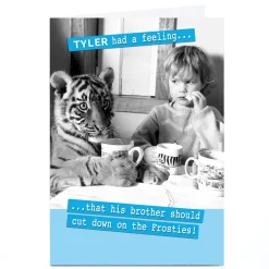 Online Personalised Card - Cut Down On The Frosties! For Brother|Any Occasion