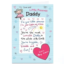 Outlet Personalised Card - Daddy's Princess For Dad|Father's Day