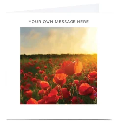 New Personalised Card - Field Of Poppies Premium Square|Any Occasion