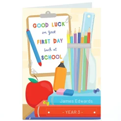 Card Factory Personalised Card - First Day of School