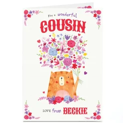Kids Card Factory Personalised Card - Flowers For You Cousin