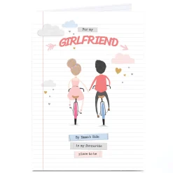 Card Factory Personalised Card - For My Girlfriend, Bicycles