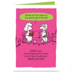 Best Personalised Card - Friends Look Fatter Cartoon For Friend|Female Friend