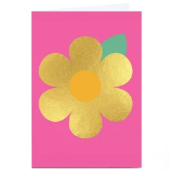 Kids Card Factory Personalised Card - Gold Flower