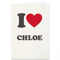 Kids Card Factory Personalised Card - I Heart...