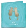 Hot Personalised Card - I Otter-ly Adore You Premium Square|Anniversary