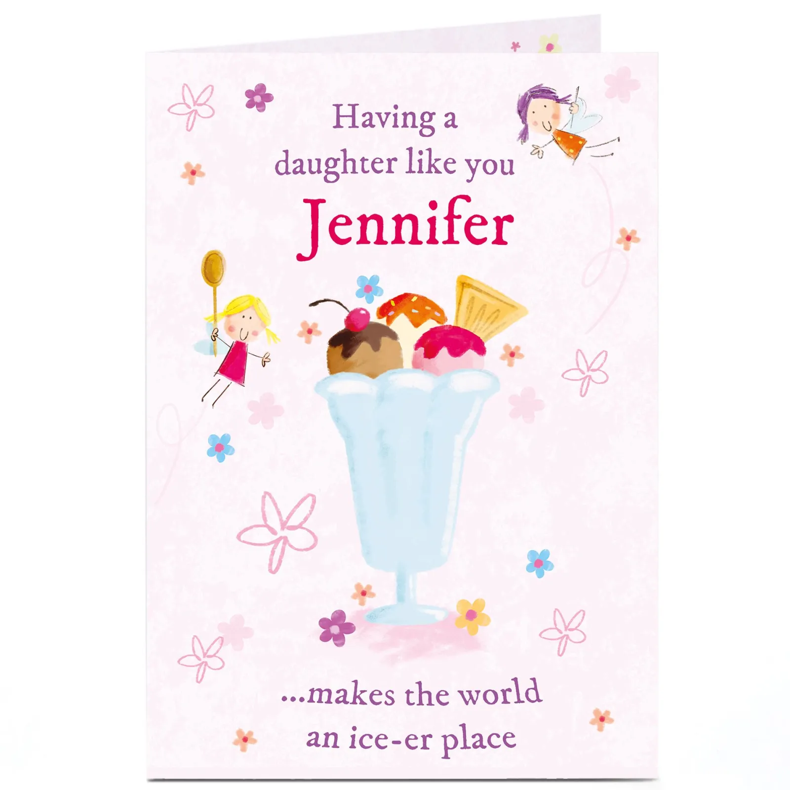 Online Personalised Card - Ice-Cream Sundae, Daughter Like You Kids For Kids|Daughter