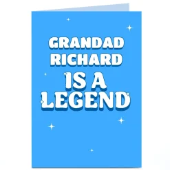 Hot Personalised Card - Legend Grandad Blue For Grandad|Birthday
