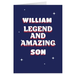Card Factory Personalised Card - Legend and Amazing Son, Any Name