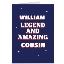 Discount Personalised Card - Legend and Amazing Cousin, Any Name For Him|Birthday
