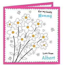 Discount Personalised Card - Mummy's Flowers Colour In Card For Mum|Mum