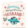 Card Factory Personalised Card - My Best Friend, My Husband, My World