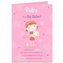 Kids Card Factory Personalised Card - New Baby - Big Sister