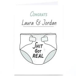 Clearance Personalised Card - New Baby - Congrats Humour Funny|New Baby