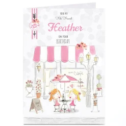 New Personalised Card - Pink Cafe Kids For Friend|Female Friend