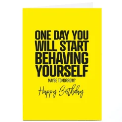 Card Factory Personalised Card - Punk ED Funny, One day