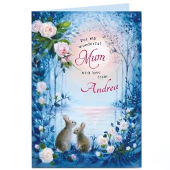 Online Personalised Card - Rabbits By The Water Birthday|For Her