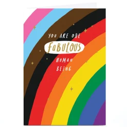 Card Factory Personalised Card - Rainbow Fabulous Human Being