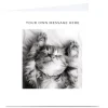 Discount Personalised Card - Sleepy Cat Kids Premium Square|Any Occasion