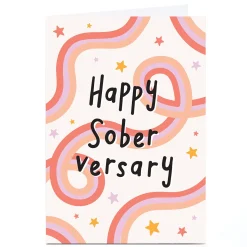 Card Factory Personalised Card - Sober-Anniversary