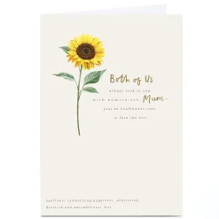 Card Factory Personalised Card - Sunflowers Turn to The Sun, From Both of Us to Mum