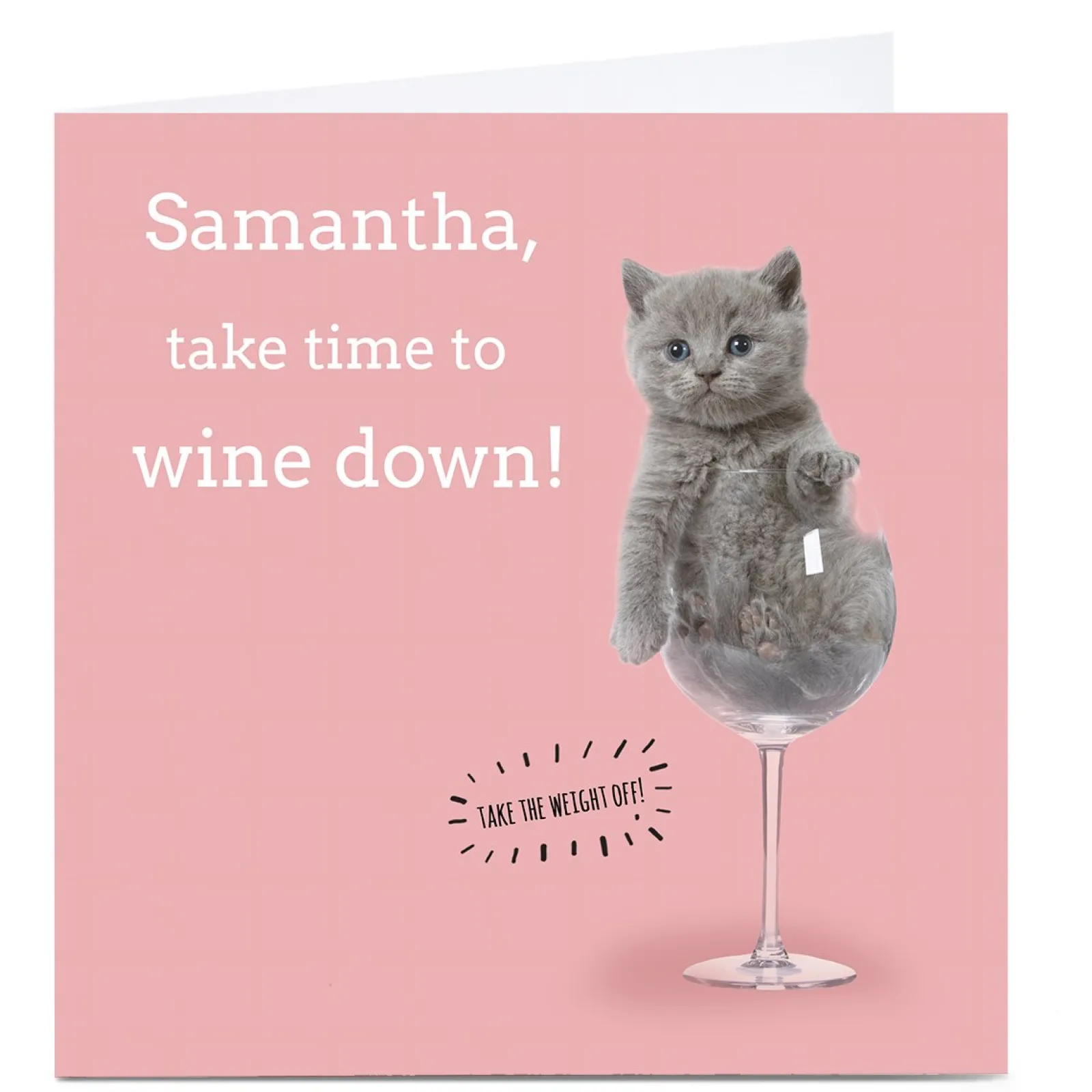 Hot Personalised Card - Take Time To Wine Down Premium Square|Funny